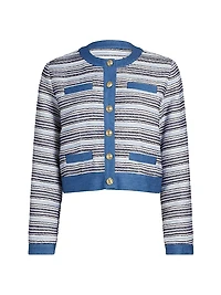 Elain Denim Trim Tweed Jacket