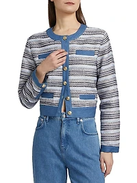 Elain Denim Trim Tweed Jacket