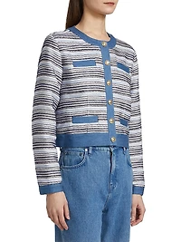 Elain Denim Trim Tweed Jacket