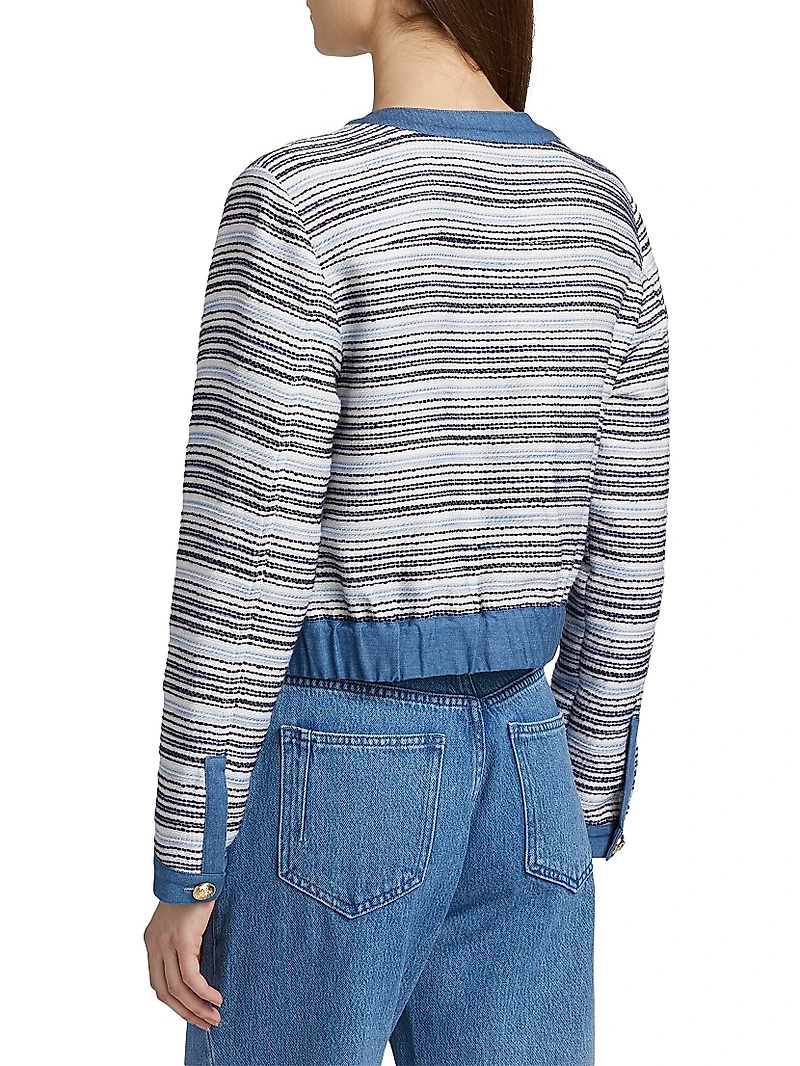 Elain Denim Trim Tweed Jacket