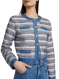 Elain Denim Trim Tweed Jacket