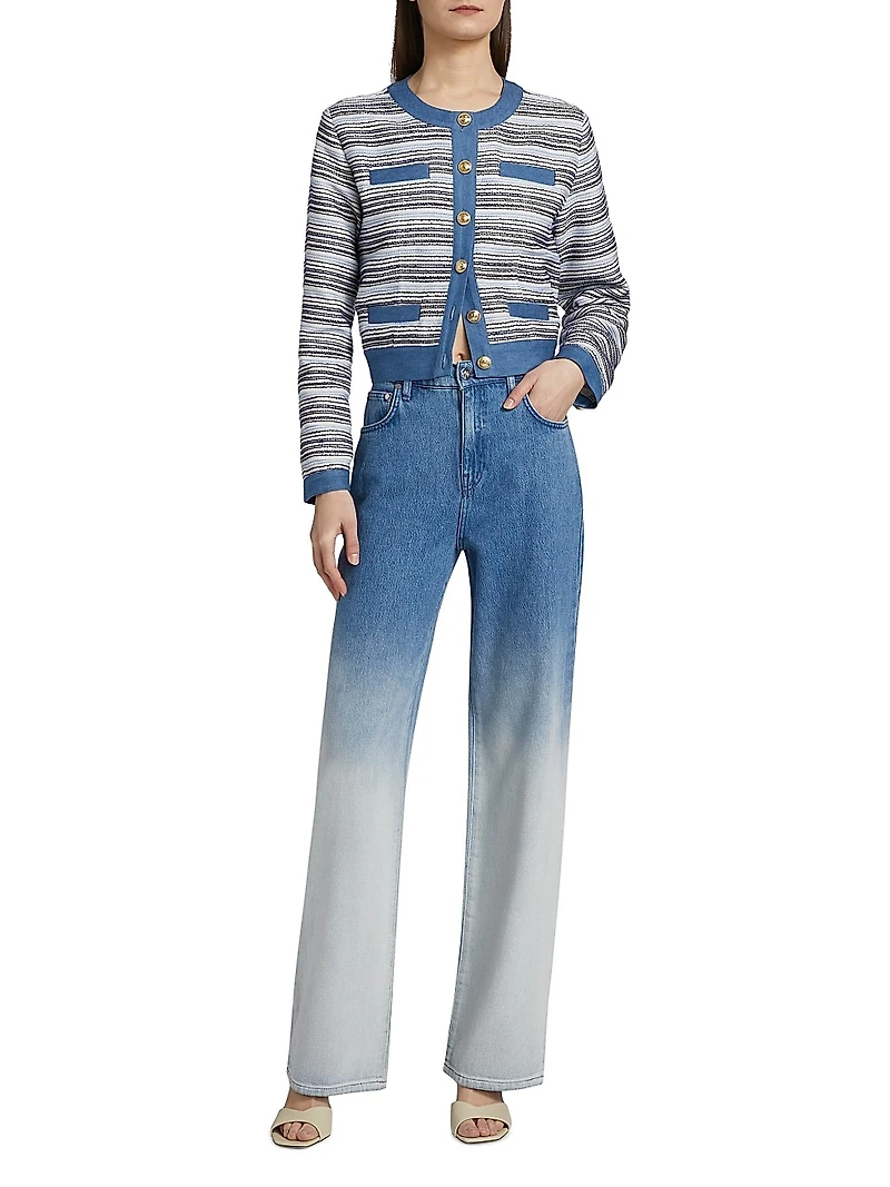 Elain Denim Trim Tweed Jacket