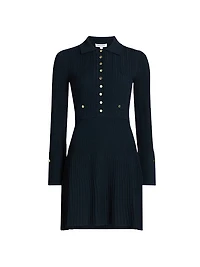 Lauper Rib-Knit Mini Shirtdress