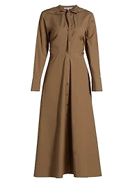 Honora Stretch Cotton Midi-Shirtdress