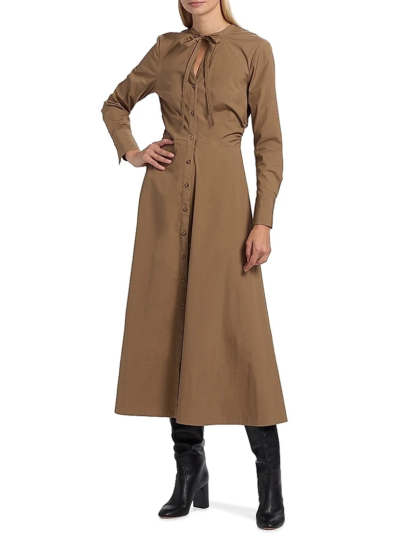 Honora Stretch Cotton Midi-Shirtdress