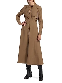 Honora Stretch Cotton Midi-Shirtdress