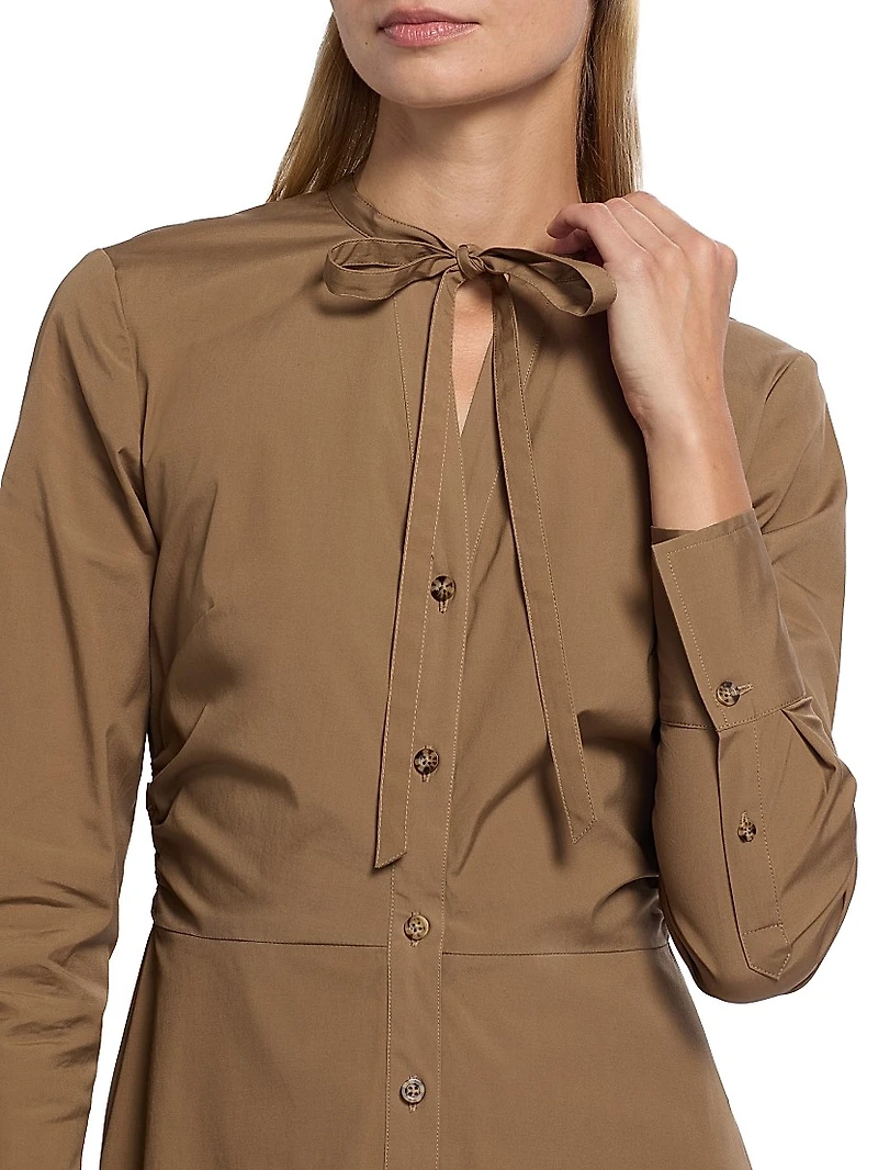 Honora Stretch Cotton Midi-Shirtdress