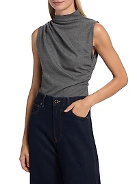 Mylie Stretch-Wool-Blend Sleeveless Top
