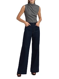 Mylie Stretch-Wool-Blend Sleeveless Top