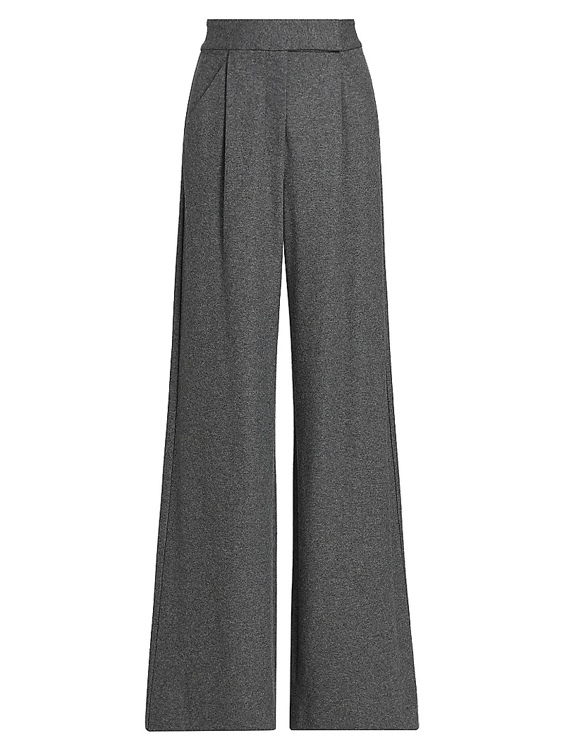 Marbeau Pleated Wool-Blend Wide-Leg Pants