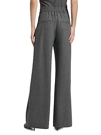 Marbeau Pleated Wool-Blend Wide-Leg Pants