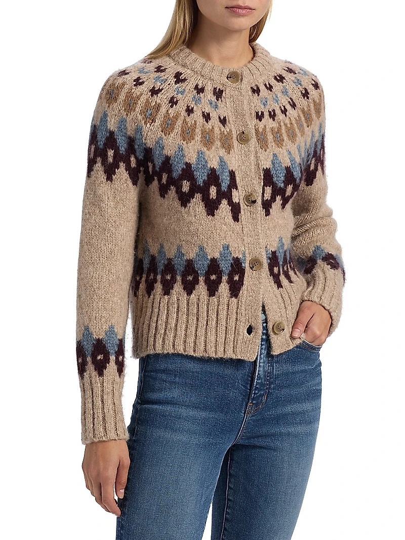 Christina Fair Isle-Inspired Alpaca-Blend Cardigan