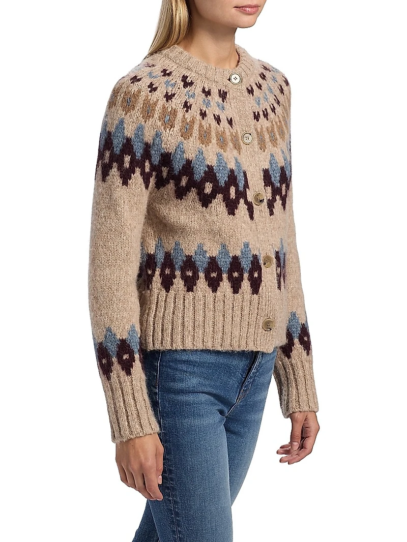 Christina Fair Isle-Inspired Alpaca-Blend Cardigan
