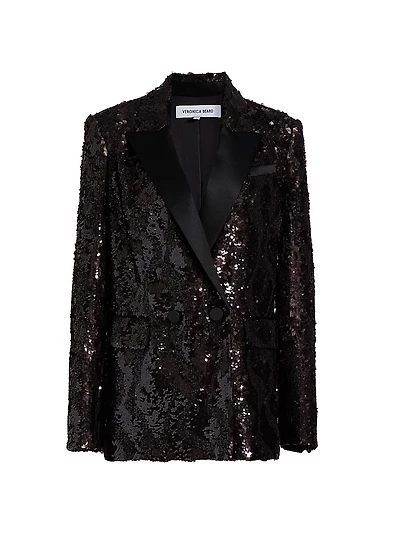 Sevyn Sequined Double-Breasted Jacket