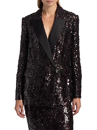 Sevyn Sequined Double-Breasted Jacket