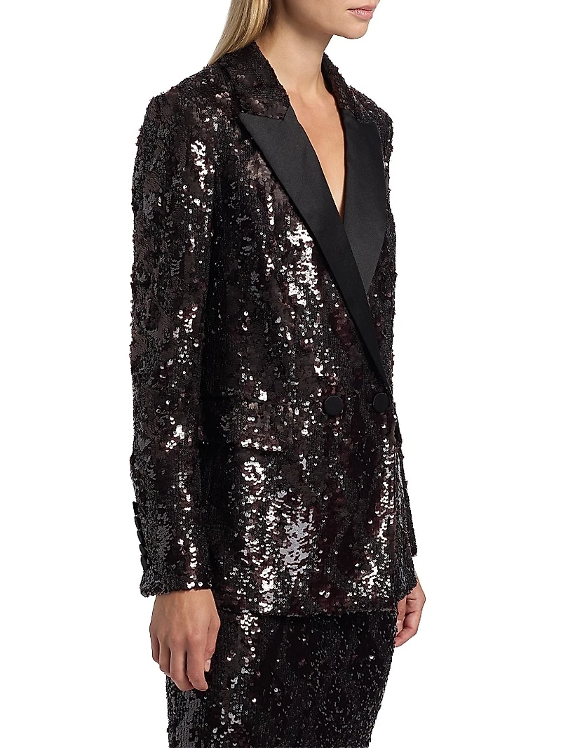 Sevyn Sequined Double-Breasted Jacket