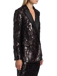 Sevyn Sequined Double-Breasted Jacket