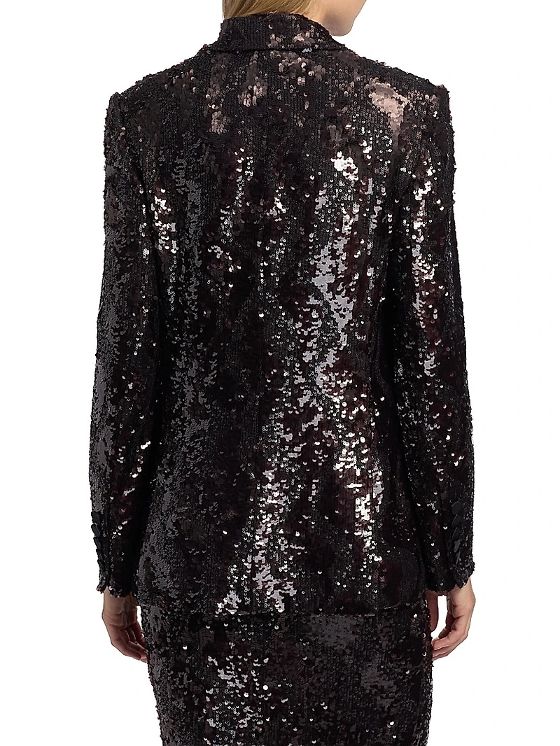 Sevyn Sequined Double-Breasted Jacket
