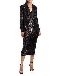 Sevyn Sequined Double-Breasted Jacket