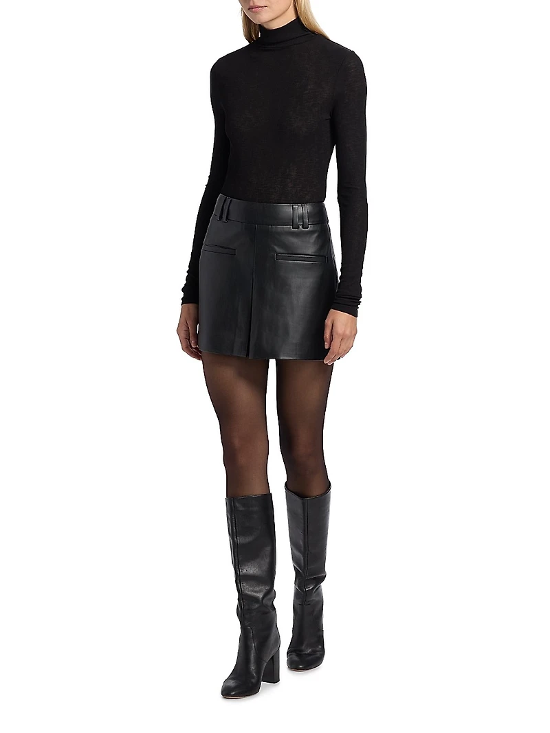 Pavaline Faux-Leather Miniskirt