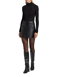 Pavaline Faux-Leather Miniskirt