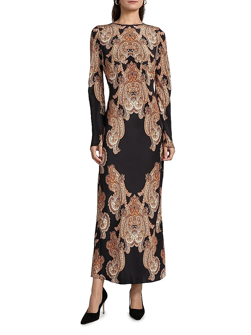 Lupita Printed Silk-Blend Maxi Dress