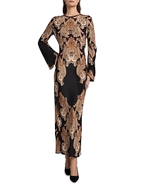 Lupita Printed Silk-Blend Maxi Dress