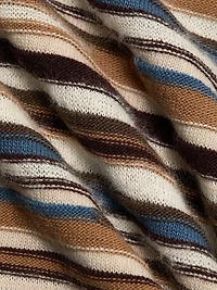 Sanders Striped Wool-Blend Knit Midi-Dress