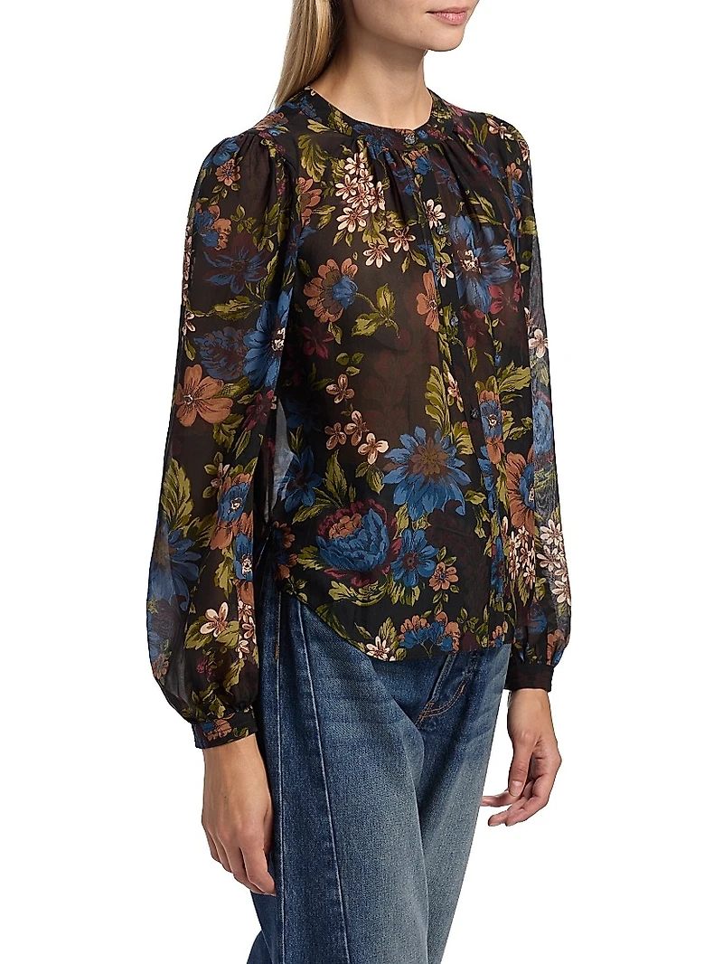 Ashlynn Floral Silk Blouse