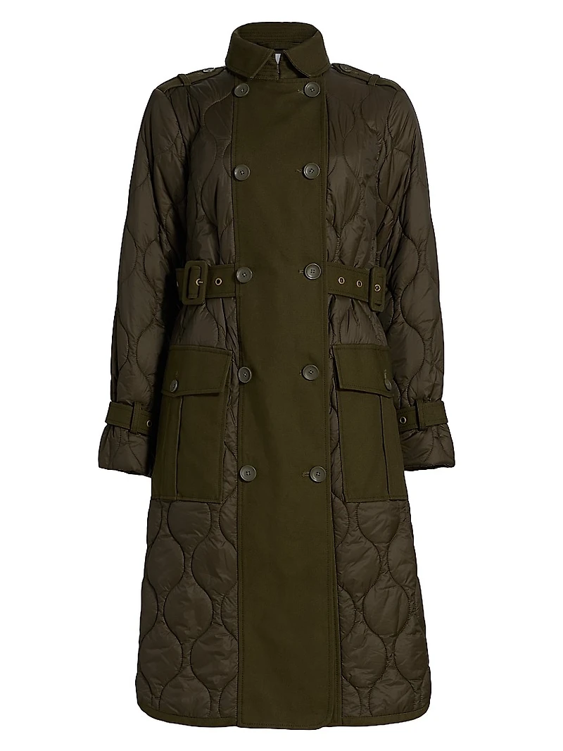 Newberry Quilted Button-Front Coat