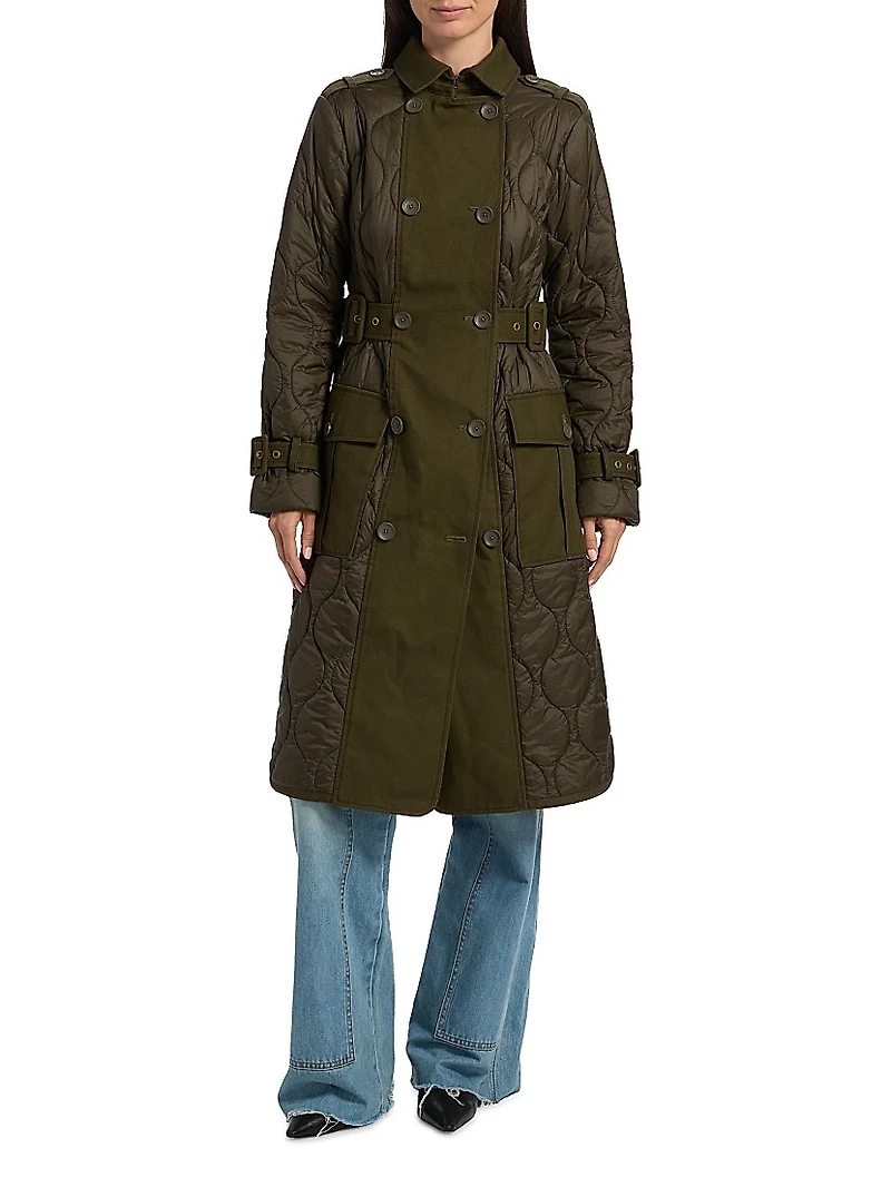 Newberry Quilted Button-Front Coat