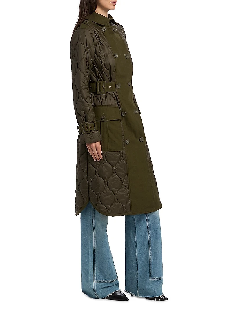 Newberry Quilted Button-Front Coat