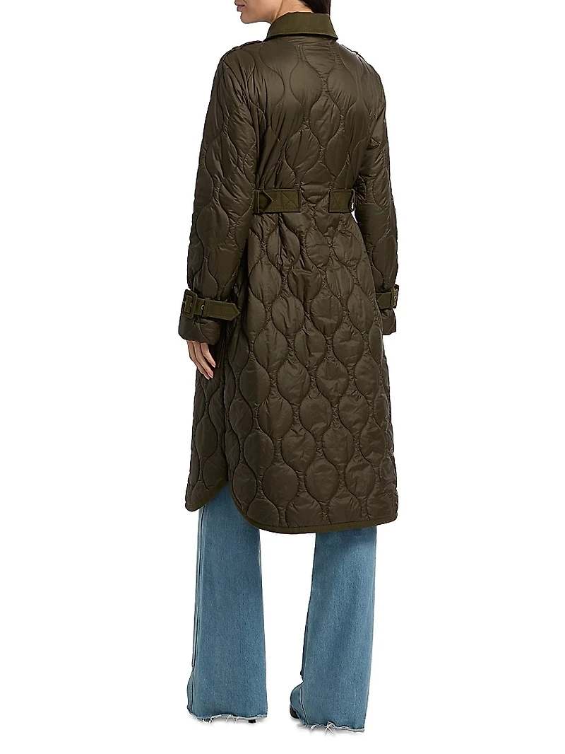 Newberry Quilted Button-Front Coat