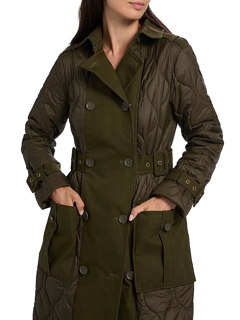 Newberry Quilted Button-Front Coat