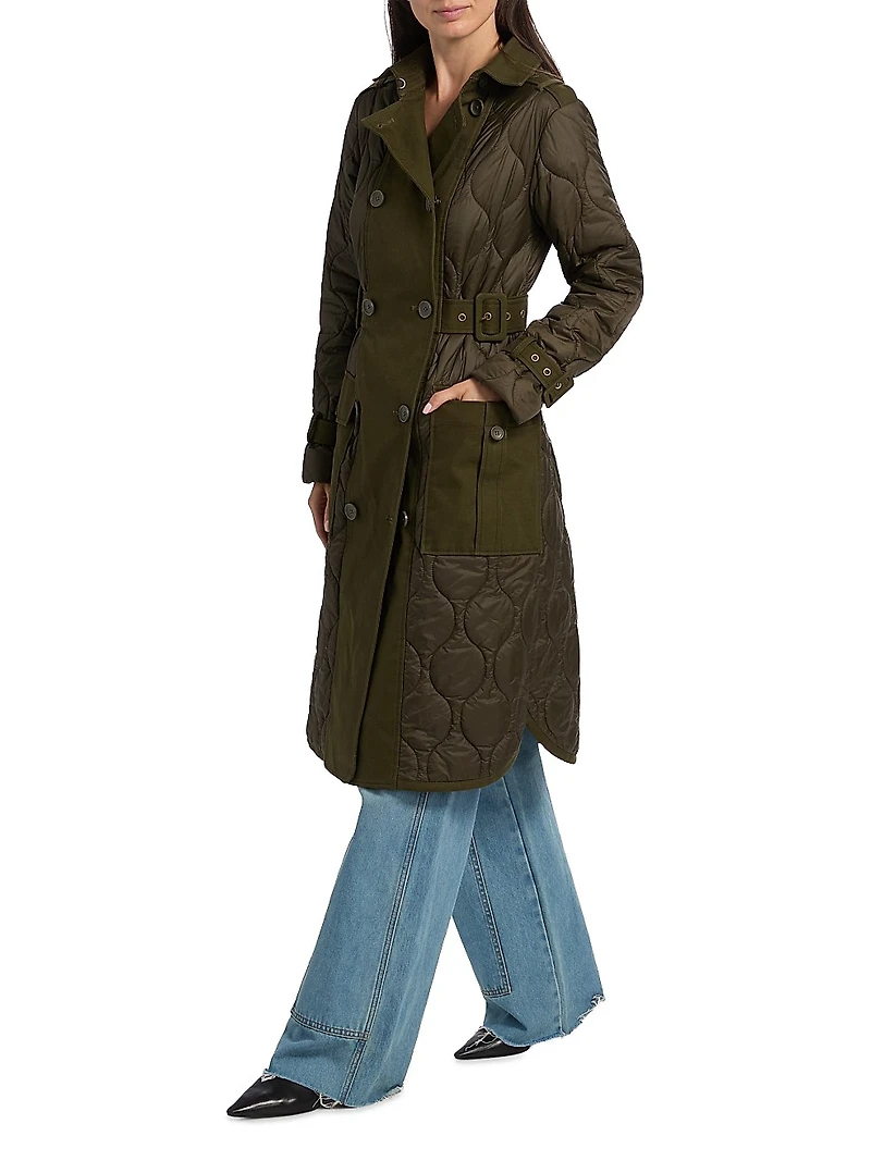 Newberry Quilted Button-Front Coat