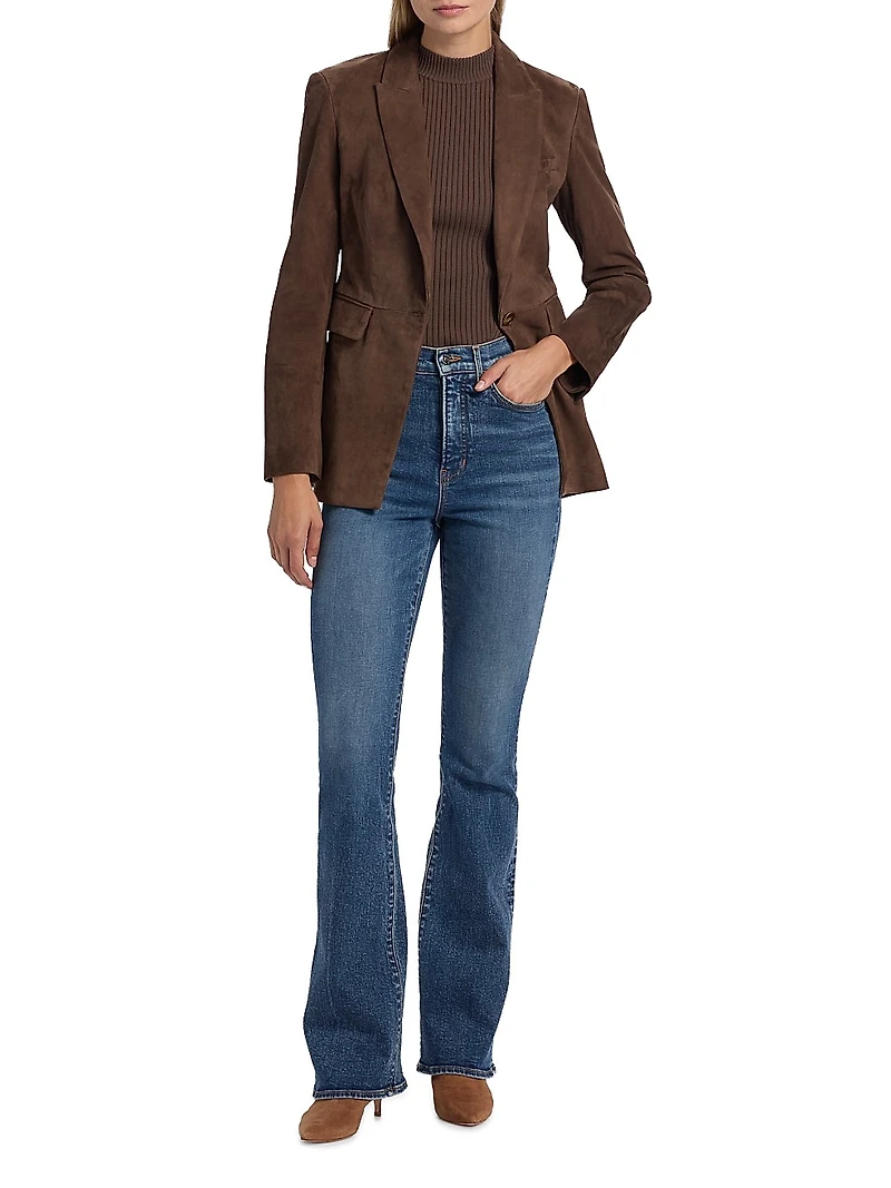 Duane Suede Single-Breasted Dickey Jacket