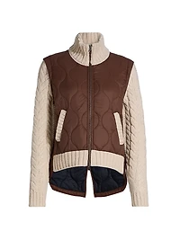 Patra Mixed-Media Zip-Front Jacket