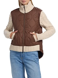 Patra Mixed-Media Zip-Front Jacket