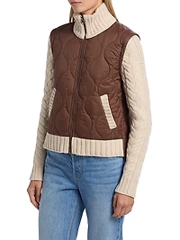 Patra Mixed-Media Zip-Front Jacket