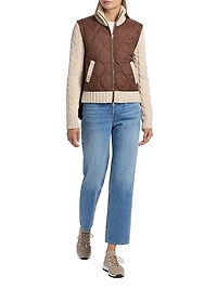 Patra Mixed-Media Zip-Front Jacket