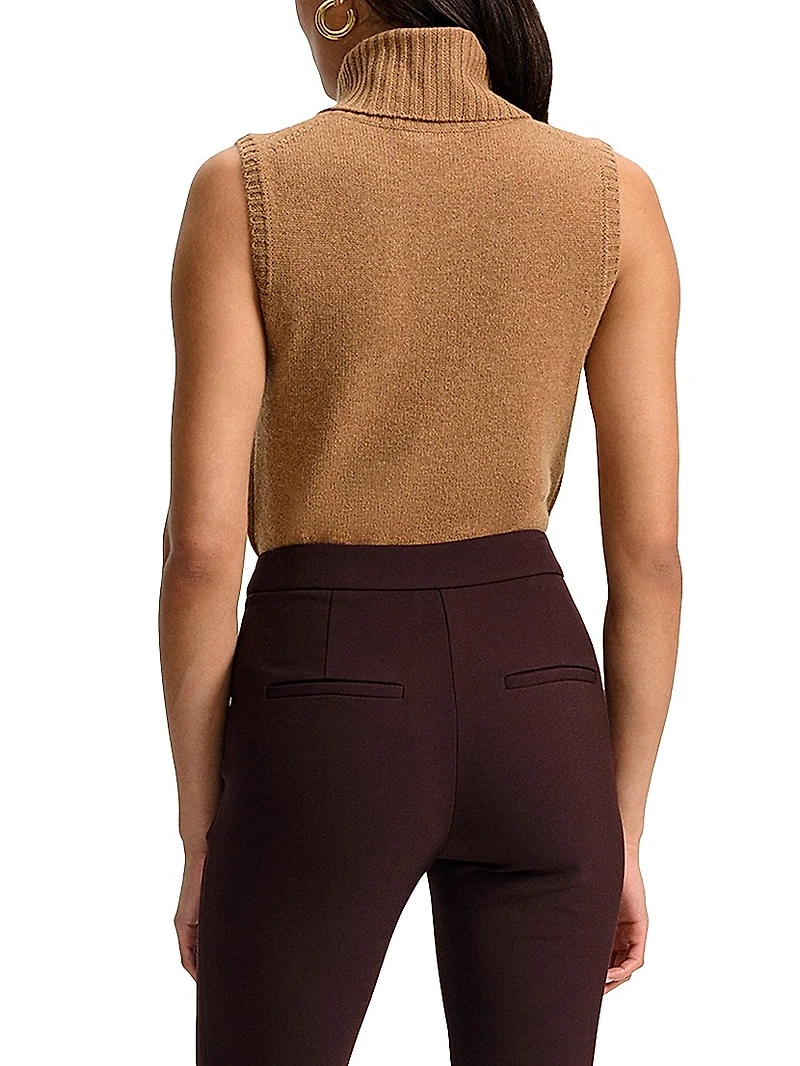 Mazzy Cashmere Sleeveless Turtleneck Top