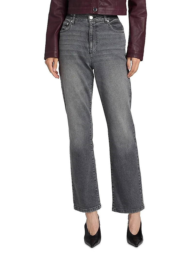Frankie Stretch High-Rise Straight-Leg Jeans