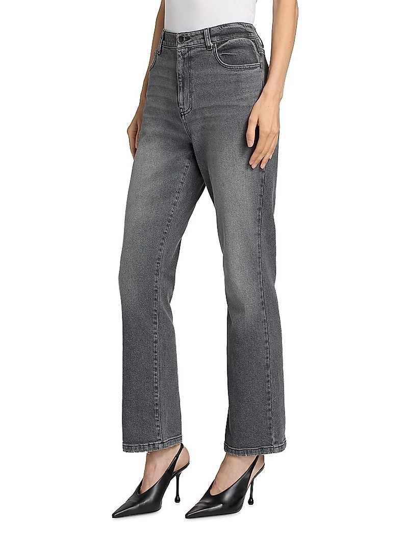 Frankie Stretch High-Rise Straight-Leg Jeans