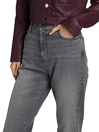 Frankie Stretch High-Rise Straight-Leg Jeans