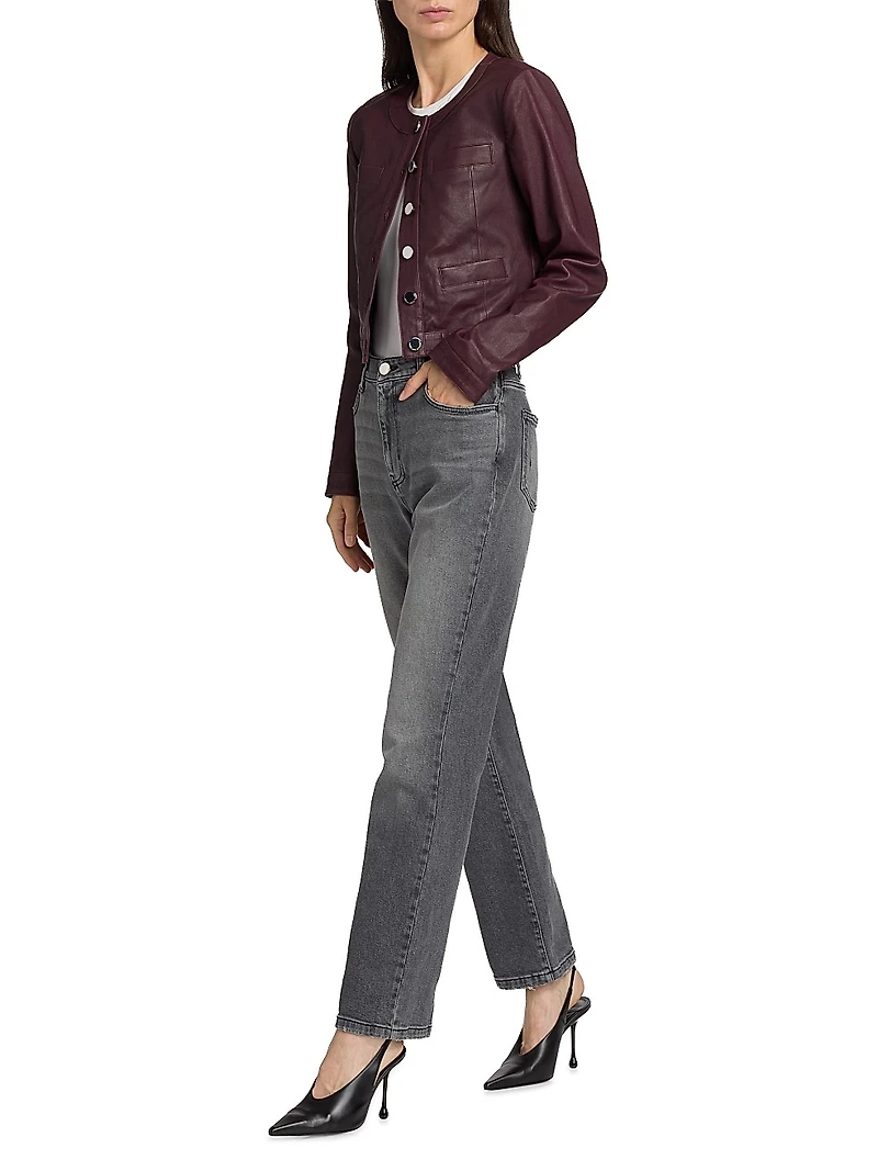 Frankie Stretch High-Rise Straight-Leg Jeans