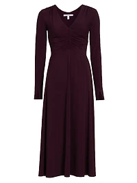 Isabella Ruched Jersey Midi-Dress