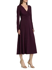 Isabella Ruched Jersey Midi-Dress
