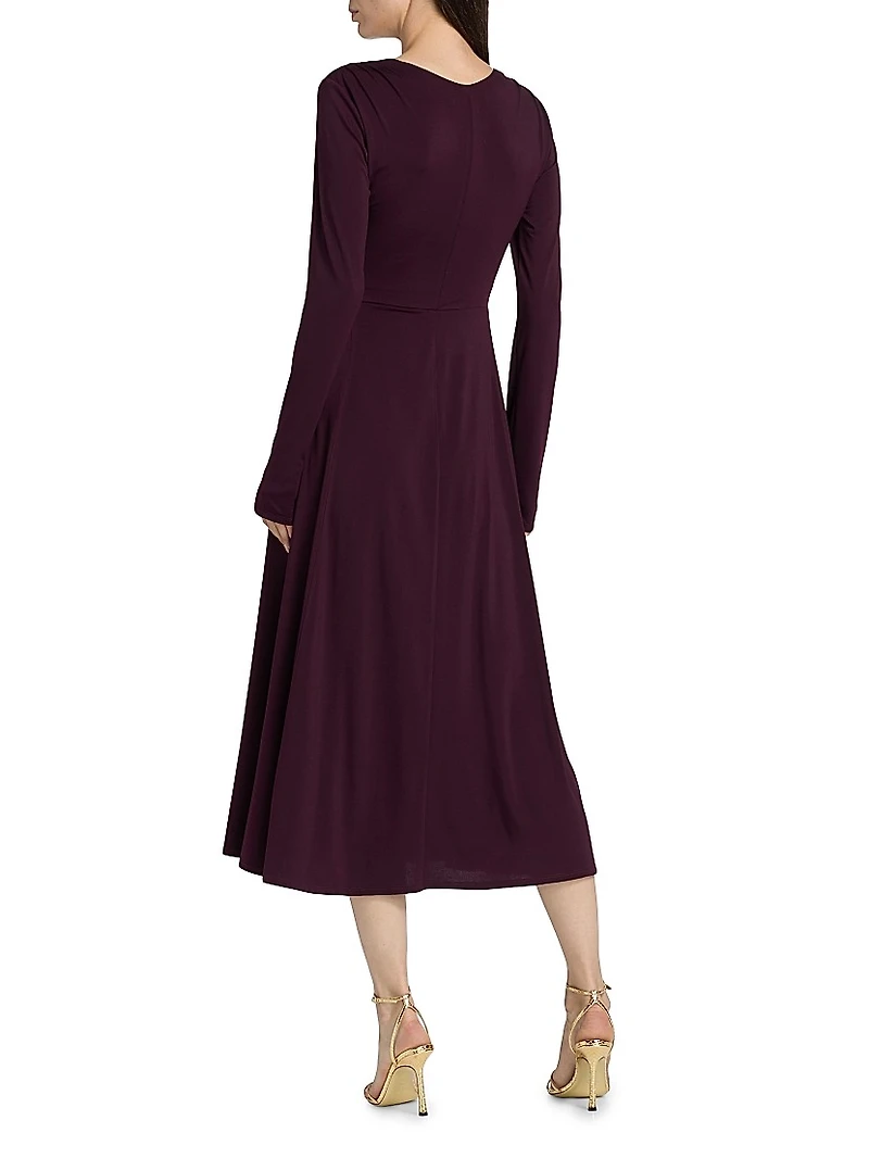 Isabella Ruched Jersey Midi-Dress
