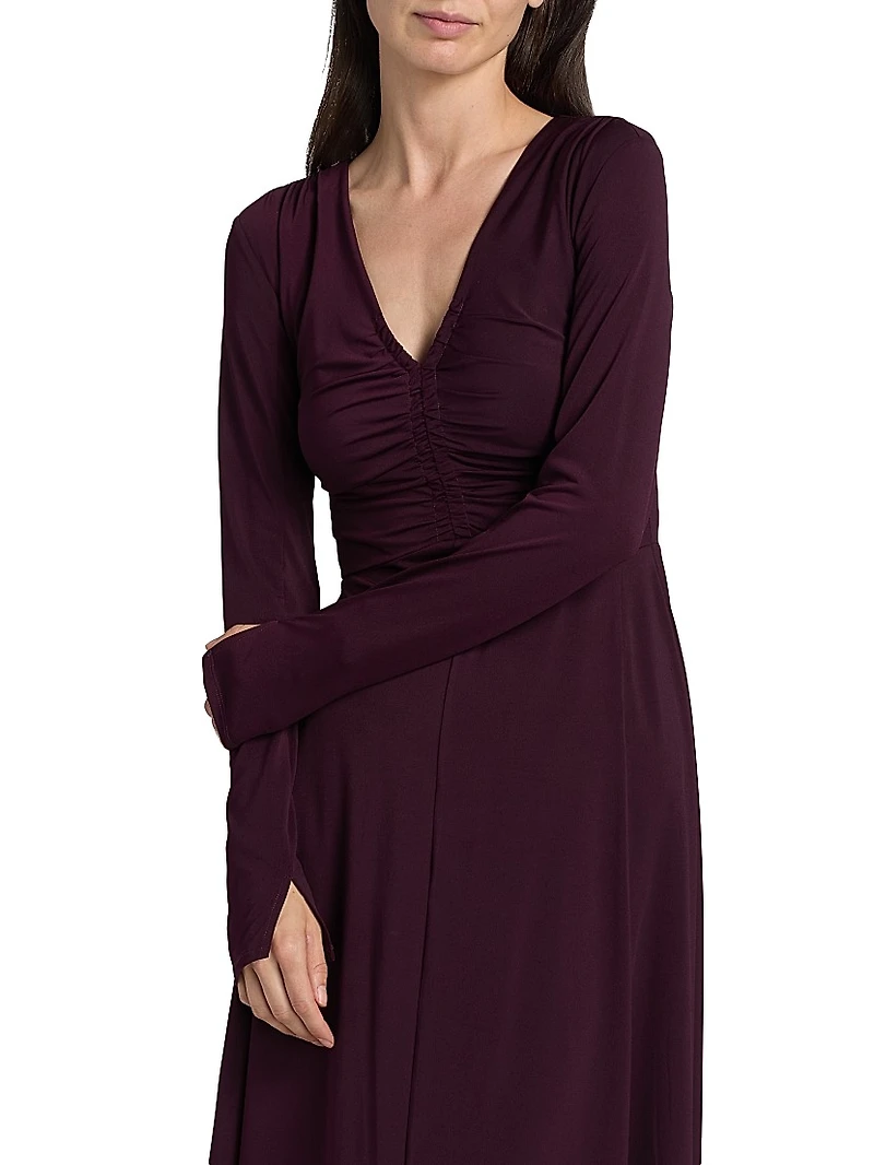 Isabella Ruched Jersey Midi-Dress