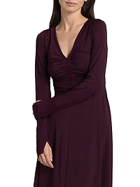 Isabella Ruched Jersey Midi-Dress